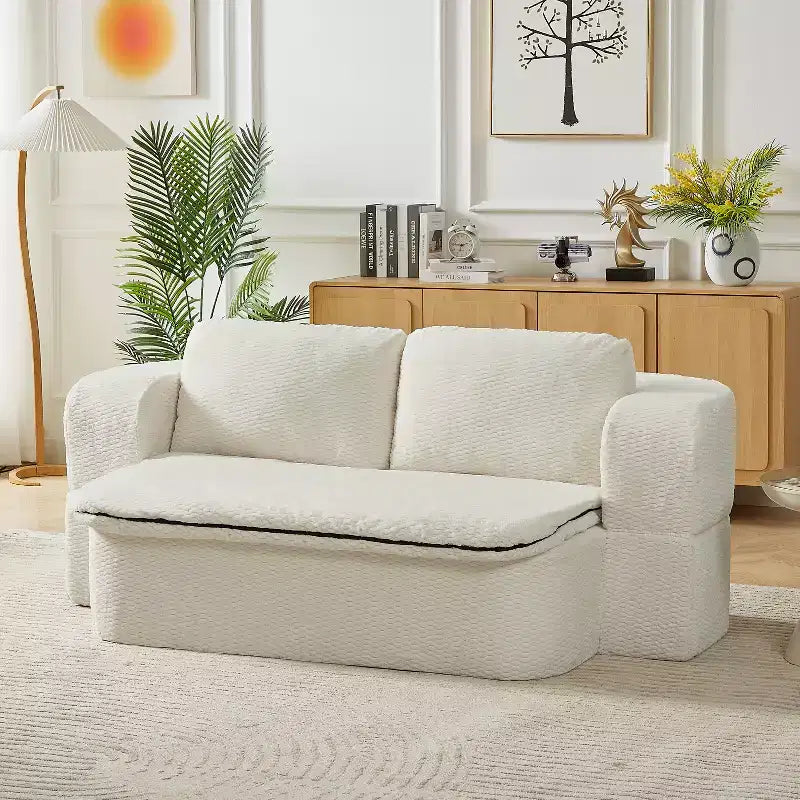 Canapé-lit convertible, futon pliable avec 2 coussins de dossier pour salon, aucun assemblage requis - ModernLuxe