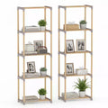 Gymax 2PCS Freestanding 5-Tier Bookshelf w/ Splinter-Free Storage Shelves for Home