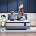 Matelas hybride Kescas Premium 8 pouces, fermeté moyenne - Compatible avec lit plateforme, sommier tapissier ou base à lattes
