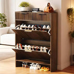 Meuble à chaussures Karl Home à 2 tiroirs et 2 tiroirs basculants à lattes