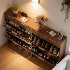 Meuble à chaussures Karl Home à 2 tiroirs et 2 tiroirs basculants à lattes