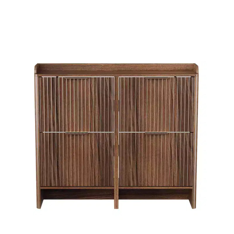 Meuble à chaussures Karl Home de 42,9 pouces avec 4 portes abattantes et déflecteur de table