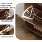 Meuble à chaussures Karl Home de 42,9 pouces avec 4 portes abattantes et déflecteur de table