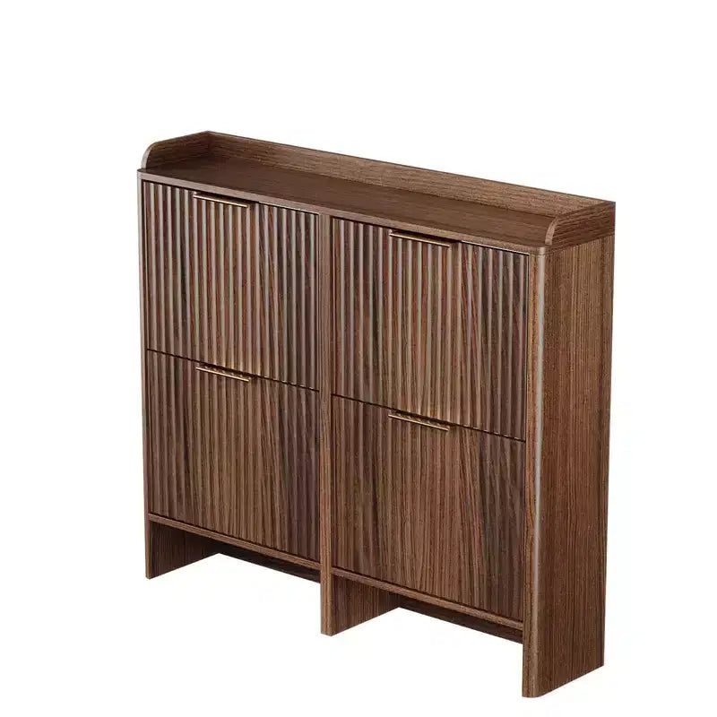 Meuble à chaussures Karl Home de 42,9 pouces avec 4 portes abattantes et déflecteur de table