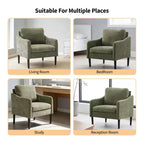 Fauteuil d'appoint en chenille de style Mid-Century Modern avec accoudoirs incurvés, fauteuil simple rembourré pour salon, chambre ou bureau