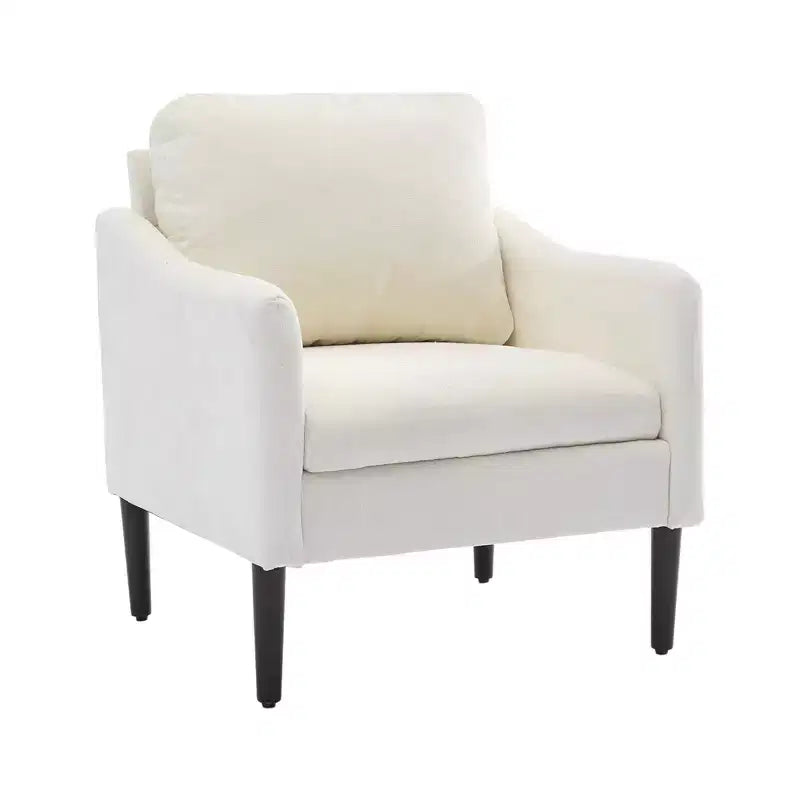 Fauteuil d'appoint en chenille de style Mid-Century Modern avec accoudoirs incurvés, fauteuil simple rembourré pour salon, chambre ou bureau
