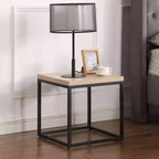 Crafted for both style and function, this End Table Side Table,Square Wood and Metal Nightstand,Storage Small End Table, for Living Room.