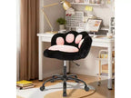 Chaise de coiffeuse avec dossier en forme de chat, chaise pivotante réglable en hauteur, jolie chaise de bureau à roulettes en tissu nounours pour chambre à coucher ou bureau