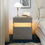 LED LED Lighted 3 Drawer Nightstand for Bedroom Living Room