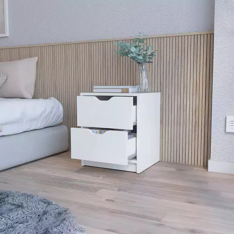 Dillon 2 tables de chevet élégantes et fonctionnelles à 2 tiroirs pour chambre à coucher et salon