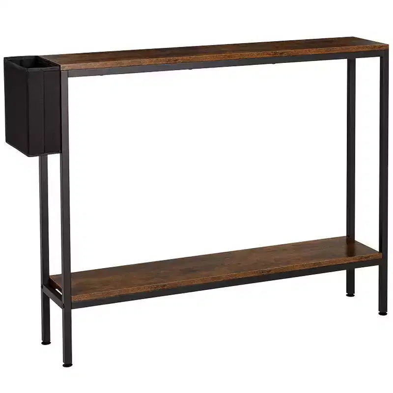 La table console étroite Lakeside Collection à 2 niveaux avec pochette latérale -
