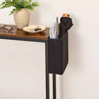 La table console étroite Lakeside Collection à 2 niveaux avec pochette latérale -