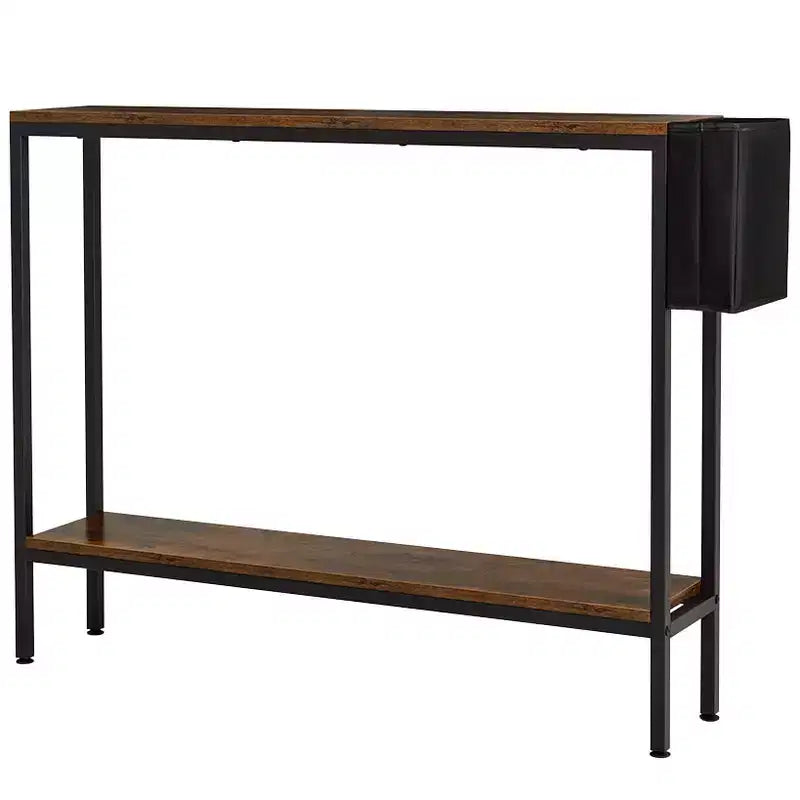 La table console étroite Lakeside Collection à 2 niveaux avec pochette latérale -