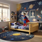 JVNOXK Lit plate-forme en bois pleine grandeur pour enfants, lit simple bas en bois avec barrières de sécurité pour filles et garçons, naturel