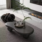 Table basse nuage 47" avec pieds boules, table basse centrale irrégulière moderne pour salon, noire
