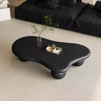 Table basse nuage 47" avec pieds boules, table basse centrale irrégulière moderne pour salon, noire
