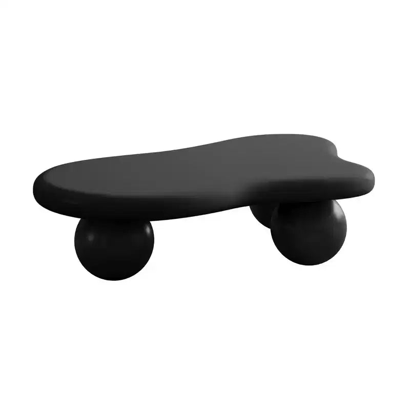 Table basse nuage 47" avec pieds boules, table basse centrale irrégulière moderne pour salon, noire