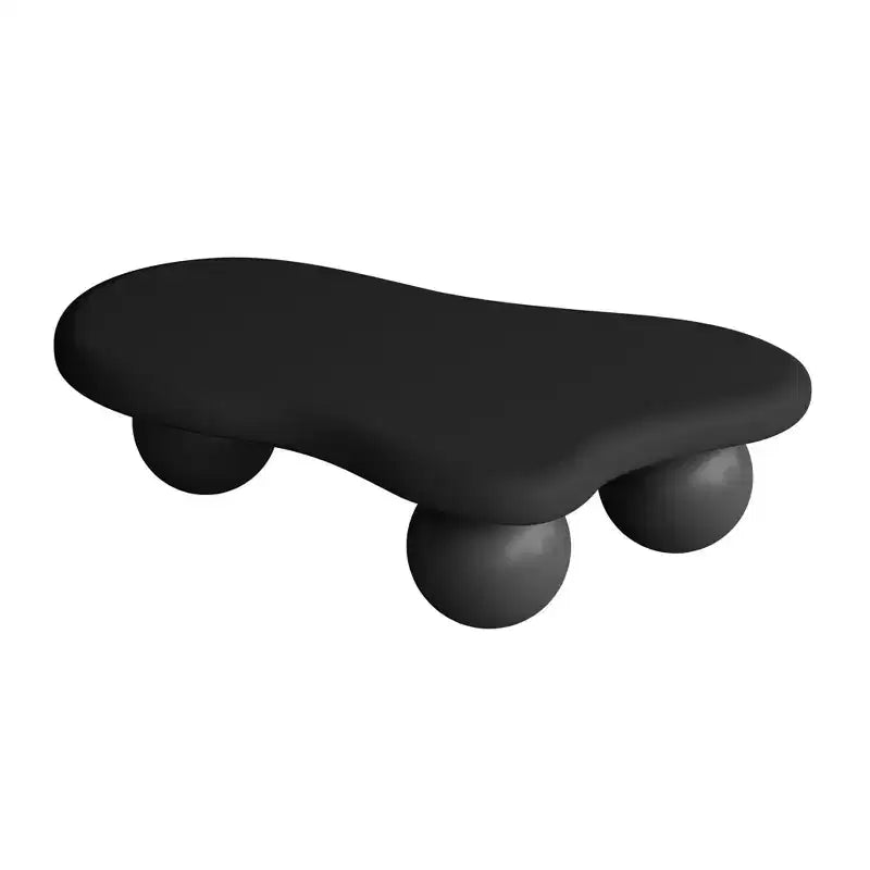 Table basse nuage 47" avec pieds boules, table basse centrale irrégulière moderne pour salon, noire
