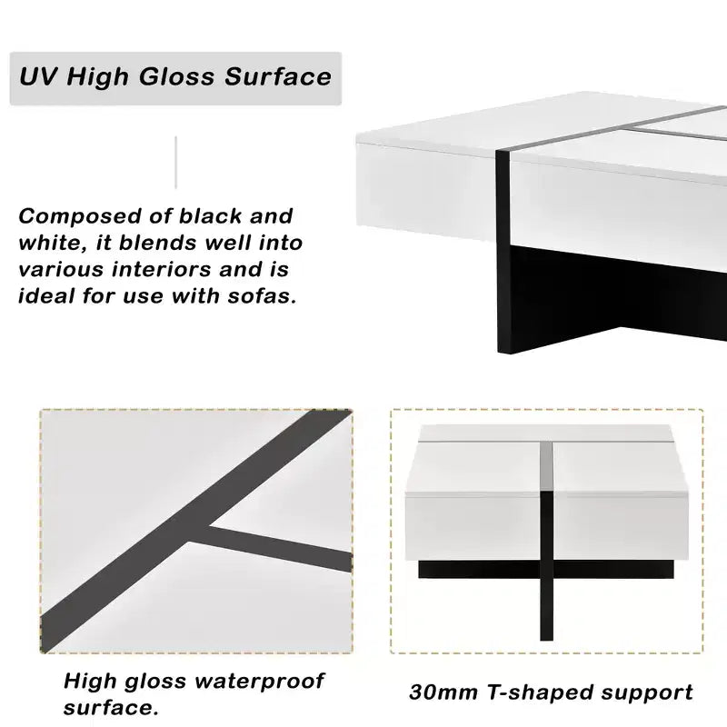 Table basse rectangulaire pour salon