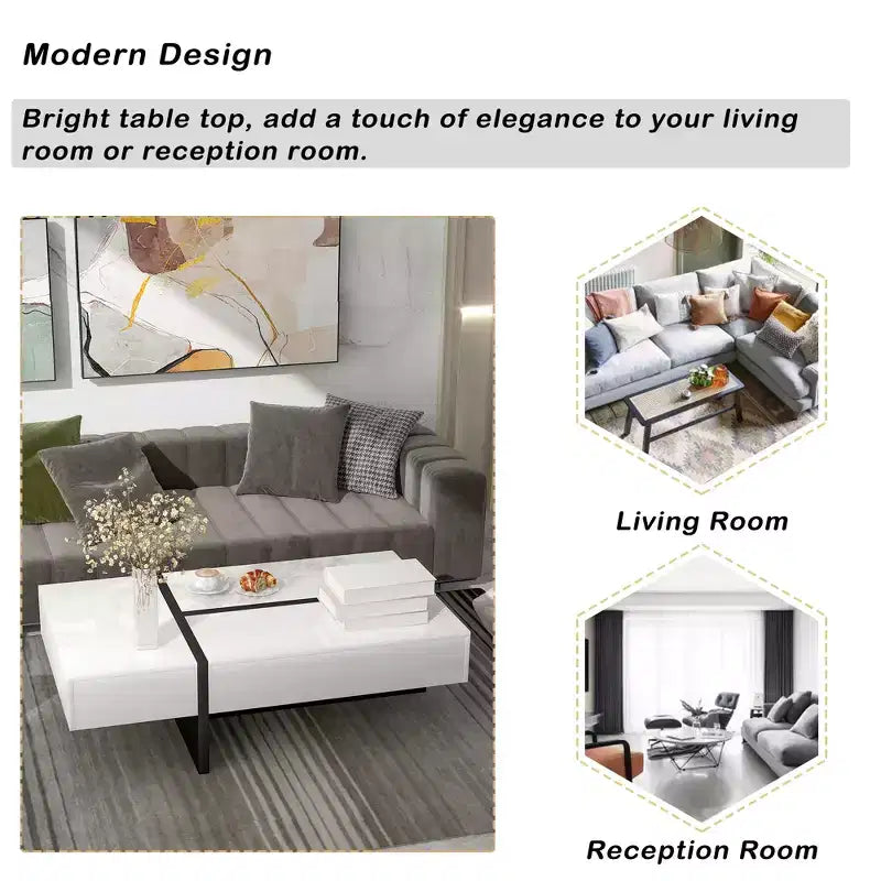 Table basse rectangulaire pour salon