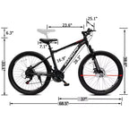 Vélo de montagne GDFStudio Trailcrest tout-terrain 26 pouces à suspension avant et 21 vitesses