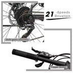 Vélo de montagne GDFStudio Trailcrest tout-terrain 26 pouces à suspension avant et 21 vitesses