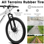 Vélo de montagne GDFStudio Trailcrest tout-terrain 26 pouces à suspension avant et 21 vitesses