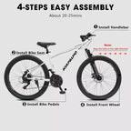 Vélo de montagne GDFStudio Trailcrest tout-terrain 26 pouces à suspension avant et 21 vitesses