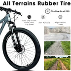 Vélo de montagne GDFStudio Trailcrest tout-terrain 26 pouces à suspension avant et 21 vitesses