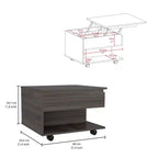 Petits jouets amusants marque Luanda Table basse relevable, roulettes, une étagère -Espresso