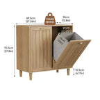 Meuble de salle de bain GDFStudio Simone moderne 70 cm en bois avec panier à linge amovible