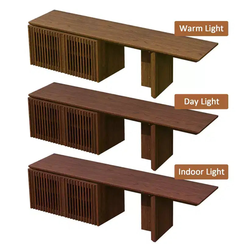 JVNOXK Meuble TV extensible de 153 à 214 cm pour téléviseurs jusqu'à 55 pouces, meuble TV moderne, centre de divertissement avec rangement, pour salon, chambre, noyer