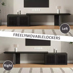 JVNOXK Meuble TV extensible de 153 à 214 cm pour téléviseurs jusqu'à 55 pouces, meuble TV moderne, centre de divertissement avec rangement, pour salon, chambre, noyer