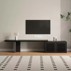 JVNOXK 60.6-84.3''Extendable TV Media Console for Up to 55 Inch, Modern TV Stand, Entertainment Center with Storage, for Living Room,Bedroom,Walnut