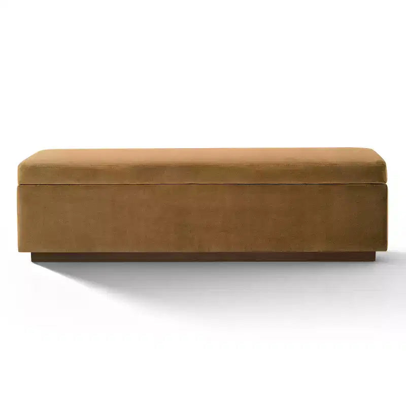 Banc de rangement capitonné en velours moderne de 60 po, élégant banc de salon avec rangement dissimulé, banc de bout de lit et d'entrée - Panipeachy