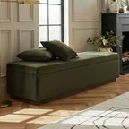 Banc de rangement capitonné en velours moderne de 60 po, élégant banc de salon avec rangement dissimulé, banc de bout de lit et d'entrée - Panipeachy