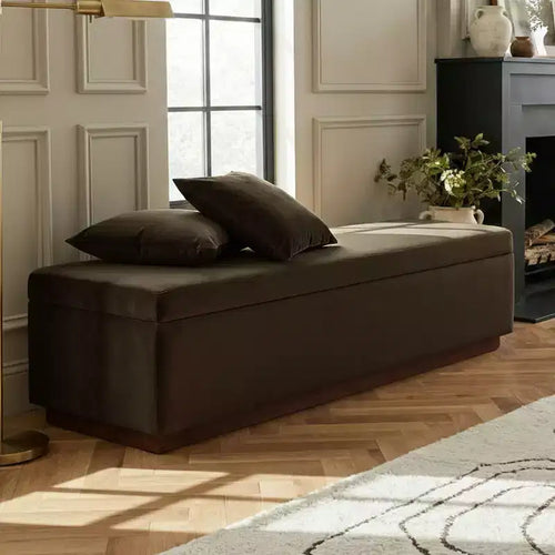 Banc de rangement capitonné en velours moderne de 60 po, élégant banc de salon avec rangement dissimulé, banc de bout de lit et d'entrée - Panipeachy
