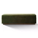 Banc de rangement capitonné en velours moderne de 60 po, élégant banc de salon avec rangement dissimulé, banc de bout de lit et d'entrée - Panipeachy