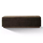 Banc de rangement capitonné en velours moderne de 60 po, élégant banc de salon avec rangement dissimulé, banc de bout de lit et d'entrée - Panipeachy