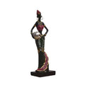 NotArt Exotic African Lady Resin Figurine - 16.5cm Handcrafted Sculpture in Floral Attire with