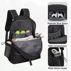 Sac à dos de tennis avec compartiment rembourré pour raquette et sac à chaussures ventilé, sac de sport léger pour raquette de Pickleball et de Badminton