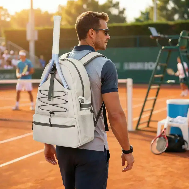 Sac à dos de tennis avec compartiment rembourré pour raquette et sac à chaussures ventilé, sac de sport léger pour raquette de Pickleball et de Badminton