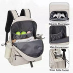 Sac à dos de tennis avec compartiment rembourré pour raquette et sac à chaussures ventilé, sac de sport léger pour raquette de Pickleball et de Badminton