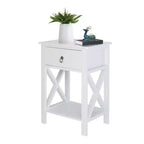 Table de chevet Karl Home à un tiroir en bois manufacturé (lot de 2)
