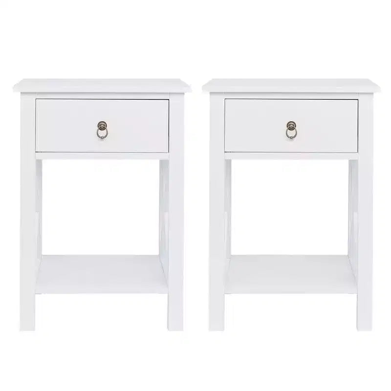 Table de chevet Karl Home à un tiroir en bois manufacturé (lot de 2)
