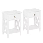 Table de chevet Karl Home à un tiroir en bois manufacturé (lot de 2)