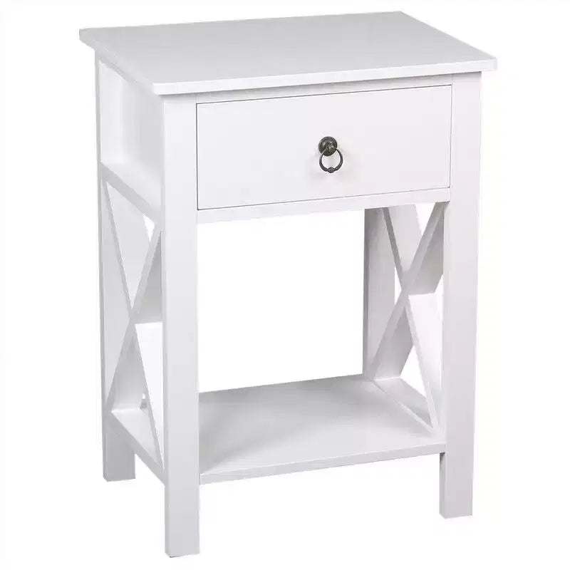 Table de chevet Karl Home à un tiroir en bois manufacturé (lot de 2)