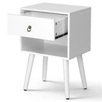 Table de chevet Karl Home de 38 cm de large - 1 tiroir, étagère inférieure - lot de 2