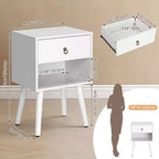 Table de chevet Karl Home de 38 cm de large - 1 tiroir, étagère inférieure - lot de 2
