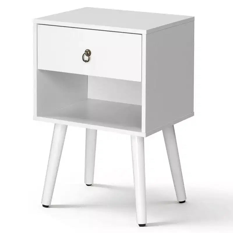 Table de chevet Karl Home de 38 cm de large - 1 tiroir, étagère inférieure - lot de 2